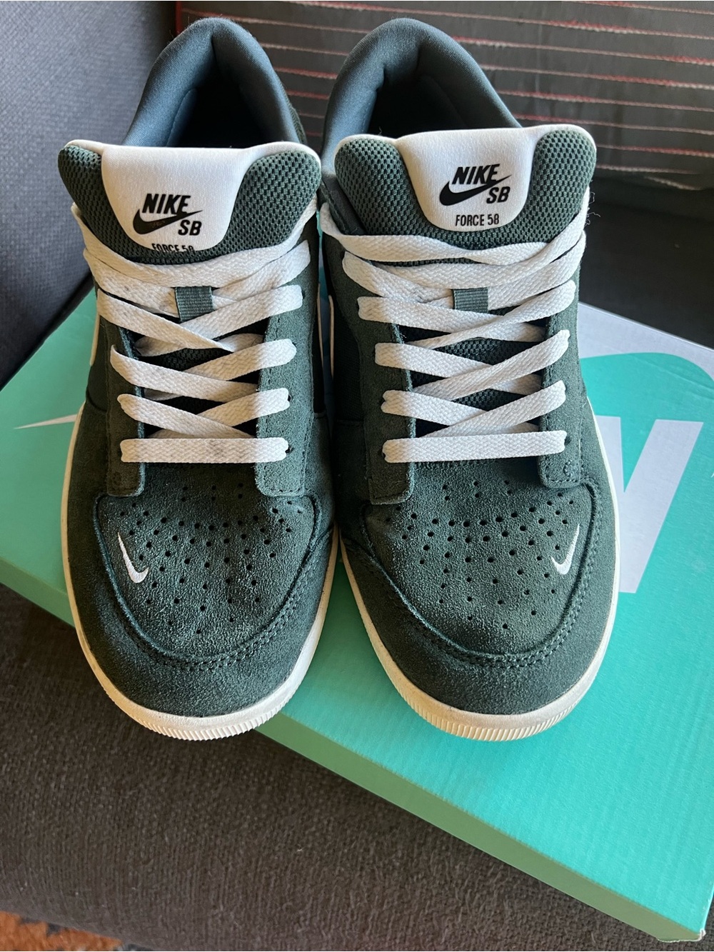 Men's Nike SB Force 58 Low Top Sneakers - Vintage Green/Sail